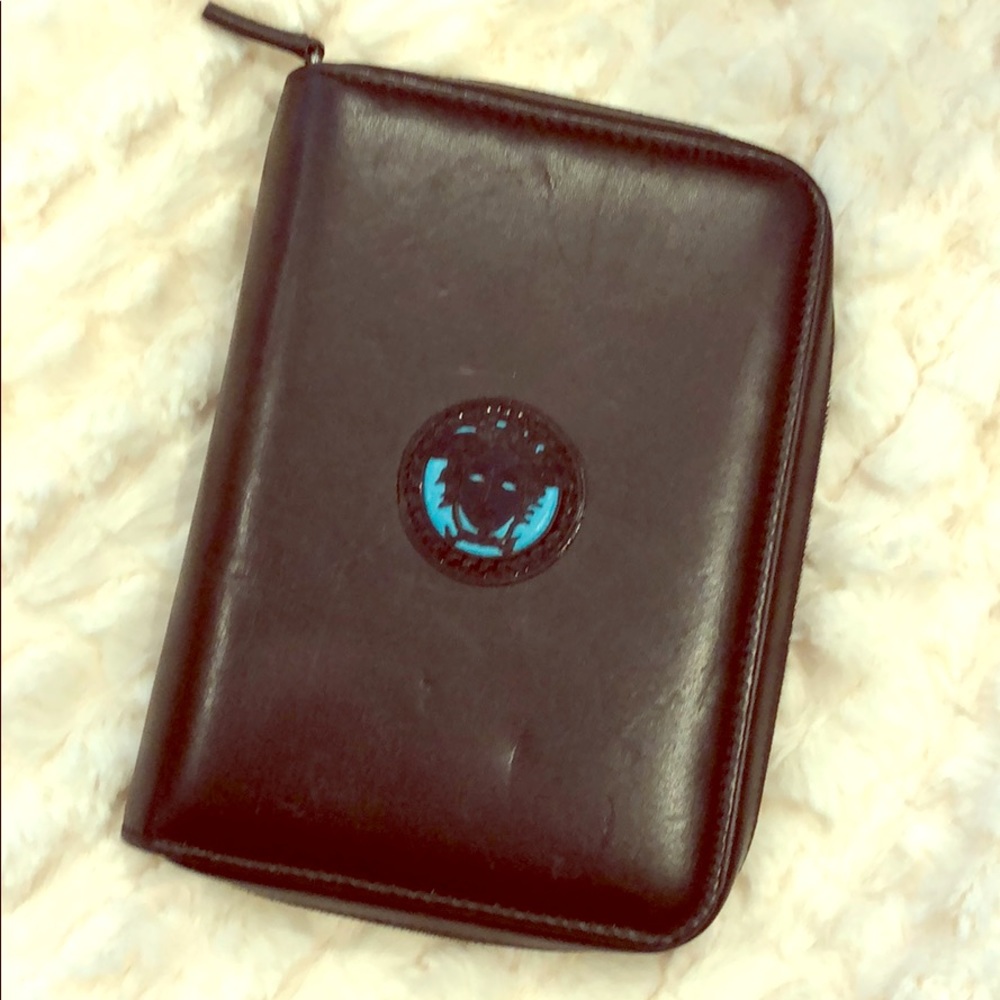 Gianni Versace leather zip up binder
